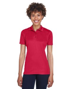 UltraClub 8210L Women’s Cool & Dry Mesh Piqué Polo – Cardinal (on model)