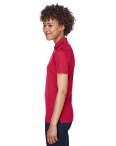 UltraClub 8210L Women’s Cool & Dry Mesh Piqué Polo – Cardinal (on model side)