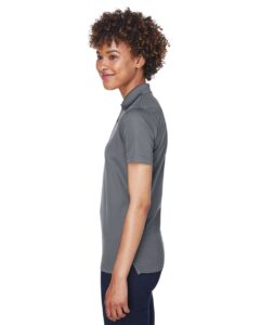 UltraClub 8210L Women’s Cool & Dry Mesh Piqué Polo – Charcoal (on model side)