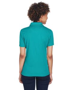 UltraClub 8210L Women’s Cool & Dry Mesh Piqué Polo – Jade (on model back)