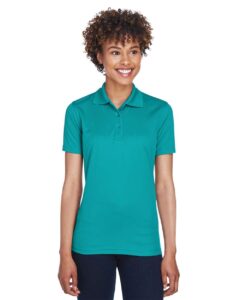 UltraClub 8210L Women’s Cool & Dry Mesh Piqué Polo – Jade (on model)