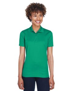 UltraClub 8210L Women’s Cool & Dry Mesh Piqué Polo – Kelly (on model)