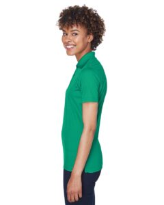 UltraClub 8210L Women’s Cool & Dry Mesh Piqué Polo – Kelly (on model side)