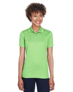 UltraClub 8210L Women’s Cool & Dry Mesh Piqué Polo – Light Green (on model)