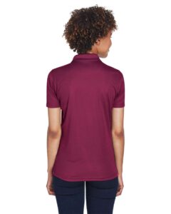 UltraClub 8210L Women’s Cool & Dry Mesh Piqué Polo – Maroon (on model back)