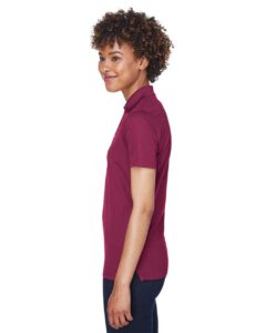 UltraClub 8210L Women’s Cool & Dry Mesh Piqué Polo – Maroon (on model side)