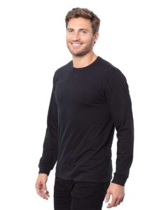 Threadfast Apparel T3000 Unisex Epic Long Sleeve T-Shirt – Black (on model side)