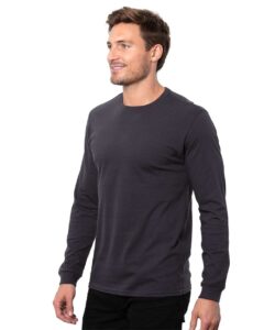 Threadfast Apparel T3000 Unisex Epic Long Sleeve T-Shirt – Charcoal (on model side)