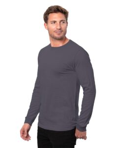 Threadfast Apparel T3000 Unisex Epic Long Sleeve T-Shirt – Graphite (on model side)