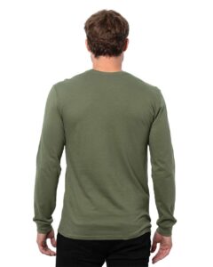 Threadfast Apparel T3000 Unisex Epic Long Sleeve T-Shirt – Military Green (on model back)