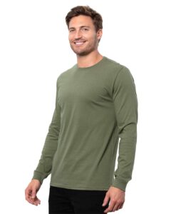 Threadfast Apparel T3000 Unisex Epic Long Sleeve T-Shirt – Military Green (on model side)