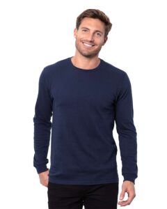 Threadfast Apparel T3000 Unisex Epic Long Sleeve T-Shirt – Navy (on model)