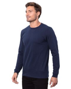 Threadfast Apparel T3000 Unisex Epic Long Sleeve T-Shirt – Navy (on model side)
