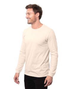 Threadfast Apparel T3000 Unisex Epic Long Sleeve T-Shirt – Sand (on model side)