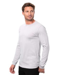 Threadfast Apparel T3000 Unisex Epic Long Sleeve T-Shirt – Silver (on model side)