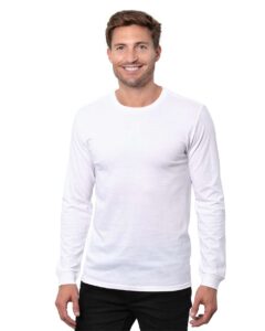 Threadfast Apparel T3000 Unisex Epic Long Sleeve T-Shirt – White (on model)