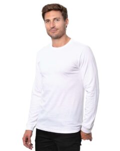 Threadfast Apparel T3000 Unisex Epic Long Sleeve T-Shirt – White (on model side)