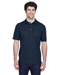 UltraClub 8535 Men’s Classic Piqué Polo – Navy (on model)
