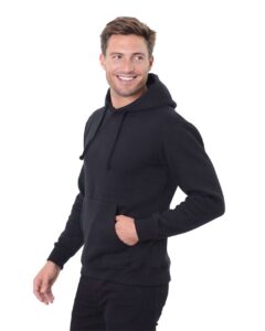 Threadfast Apparel T2000 Unisex Epic Fleece Pullover Hooded Sweatshirt – Black (on model side)