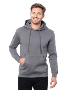 Threadfast Apparel T2000 Unisex Epic Fleece Pullover Hooded Sweatshirt – Charcoal (on model)