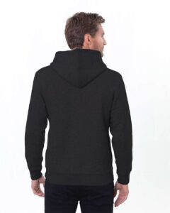 Threadfast Apparel T2000 Unisex Epic Fleece Pullover Hooded Sweatshirt – Heather Black (on model back)