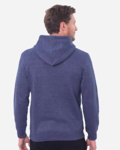 Threadfast Apparel T2000 Unisex Epic Fleece Pullover Hooded Sweatshirt – Heather Navy (on model back)