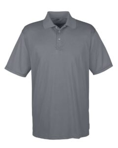 UltraClub 8425 Men’s Cool & Dry Sport Performance Interlock Polo – Charcoal
