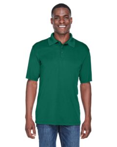 UltraClub 8425 Men’s Cool & Dry Sport Performance Interlock Polo – Forest Green (on model)
