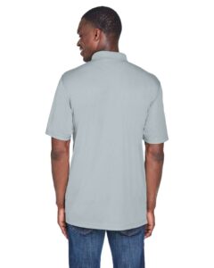 UltraClub 8425 Men’s Cool & Dry Sport Performance Interlock Polo – Grey (on model back)