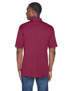 UltraClub 8425 Men’s Cool & Dry Sport Performance Interlock Polo – Maroon (on model back)