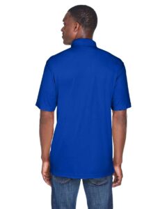 UltraClub 8425 Men’s Cool & Dry Sport Performance Interlock Polo – Royal (on model back)