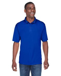 UltraClub 8425 Men’s Cool & Dry Sport Performance Interlock Polo – Royal (on model)