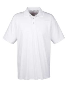 UltraClub 8425 Men’s Cool & Dry Sport Performance Interlock Polo – White