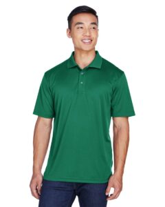 UltraClub 8405 Men’s Cool & Dry Sport Polo – Forest Green (on model)