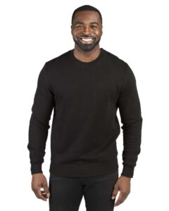 Threadfast Apparel 320C Unisex Ultimate Crewneck Sweatshirt – Black (on model)