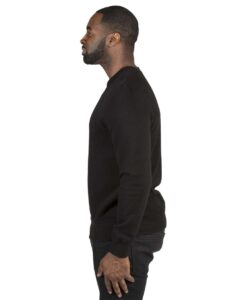 Threadfast Apparel 320C Unisex Ultimate Crewneck Sweatshirt – Black (on model side)