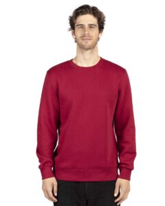 Threadfast Apparel 320C Unisex Ultimate Crewneck Sweatshirt – Burgundy (on model)