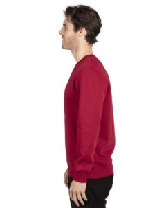 Threadfast Apparel 320C Unisex Ultimate Crewneck Sweatshirt – Burgundy (on model side)