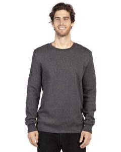 Threadfast Apparel 320C Unisex Ultimate Crewneck Sweatshirt – Charcoal Heather (on model)