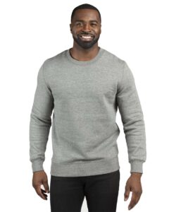 Threadfast Apparel 320C Unisex Ultimate Crewneck Sweatshirt – Heather Grey (on model)
