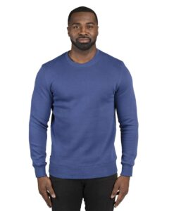 Threadfast Apparel 320C Unisex Ultimate Crewneck Sweatshirt – Navy (on model)