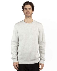 Threadfast Apparel 320C Unisex Ultimate Crewneck Sweatshirt – Oatmeal Heather (on model)