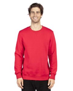 Threadfast Apparel 320C Unisex Ultimate Crewneck Sweatshirt – Red (on model)