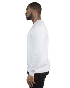 Threadfast Apparel 320C Unisex Ultimate Crewneck Sweatshirt – White (on model side)