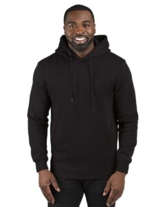 Threadfast Apparel 320H Unisex Ultimate Fleece Pullover Hooded Sweatshirt – Black (on model)