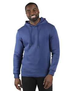 Threadfast Apparel 320H Unisex Ultimate Fleece Pullover Hooded Sweatshirt – Navy (on model)