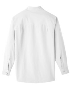 UltraClub UC500 Men’s Bradley Performance Woven Shirt – White (back)