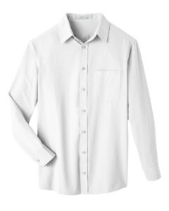 UltraClub UC500 Men’s Bradley Performance Woven Shirt – White