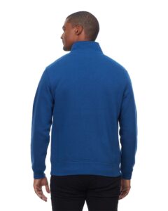 Threadfast Apparel 320Q Unisex Ultimate Fleece Quarter-Zip Sweatshirt – Navy (on model back)
