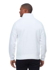 Threadfast Apparel 320Q Unisex Ultimate Fleece Quarter-Zip Sweatshirt – White (on model back)